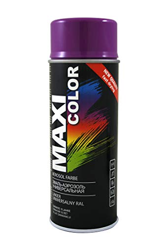 Maxi Color NEW QUALITY Sprühlack Lackspray Glanz 400ml Universelle spray Nitro-zellulose Farbe Sprühlack schnell trocknender Sprühfarbe (RAL 4008 signalviolett/violett glänzend) von Maxi Color