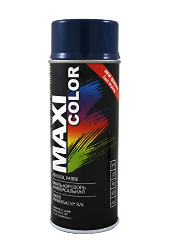 Maxi Color NEW QUALITY Sprühlack Lackspray Glanz 400ml Universelle spray Nitro-zellulose Farbe Sprühlack schnell trocknender Sprühfarbe (RAL 5003 saphirblau glänzend) von Maxi Color