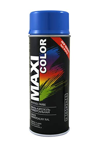 Maxi Color NEW QUALITY Sprühlack Lackspray Glanz 400ml Universelle spray Nitro-zellulose Farbe Sprühlack schnell trocknender Sprühfarbe (RAL 5015 Himmelblau glänzend) von Maxi Color