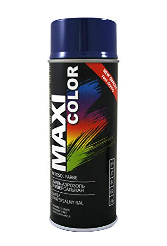 Maxi Color NEW QUALITY Sprühlack Lackspray Glanz 400ml Universelle spray Nitro-zellulose Farbe Sprühlack schnell trocknender Sprühfarbe (RAL 5022 Nachtblau glänzend) von Maxi Color