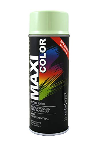 Maxi Color NEW QUALITY Sprühlack Lackspray Glanz 400ml Universelle spray Nitro-zellulose Farbe Sprühlack schnell trocknender Sprühfarbe (RAL 6019 weißgrün glänzend) von Maxi Color