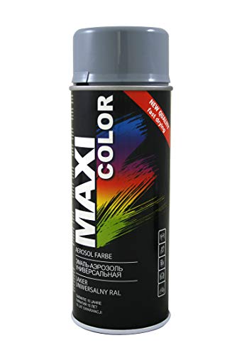 MAXI COLOR NEW QUALITY Sprühlack Lackspray Glanz 400ml Universelle spray Nitro-zellulose Farbe Sprühlack schnell trocknender Sprühfarbe (RAL 7001 Silbergrau glänzend) von Maxi Color