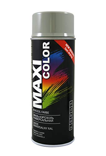 Maxi Color NEW QUALITY Sprühlack Lackspray Glanz 400ml Universelle spray Nitro-zellulose Farbe Sprühlack schnell trocknender Sprühfarbe (RAL 7032 kieselgrau glänzend) von Maxi Color