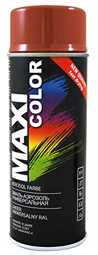 Maxi Color NEW QUALITY Sprühlack Lackspray Glanz 400ml Universelle spray Nitro-zellulose Farbe Sprühlack schnell trocknender Sprühfarbe (Ral 8004 kupferbraun glänzend) von Maxi Color