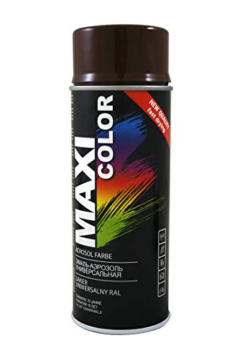 Maxi Color NEW QUALITY Sprühlack Lackspray Glanz 400ml Universelle spray Nitro-zellulose Farbe Sprühlack schnell trocknender Sprühfarbe (Ral 8011 nußbraun glänzend) von Maxi Color