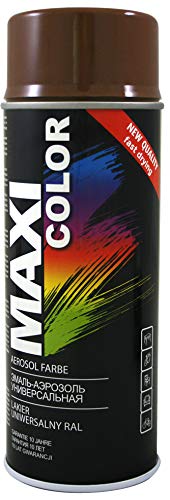 Maxi Color NEW QUALITY Sprühlack Lackspray Glanz 400ml Universelle spray Nitro-zellulose Farbe Sprühlack schnell trocknender Sprühfarbe (Ral 8016 mahagonibraun glänzend) von Maxi Color