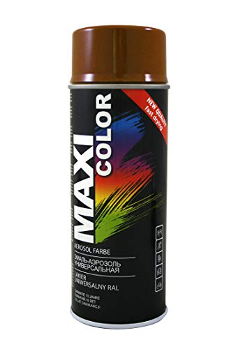 Maxi Color NEW QUALITY Sprühlack Lackspray Glanz 400ml Universelle spray Nitro-zellulose Farbe Sprühlack schnell trocknender Sprühfarbe (Ral 8024 beigebraun glänzend) von Maxi Color