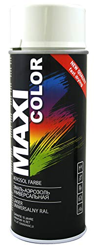 Maxi Color NEW QUALITY Sprühlack Lackspray Glanz 400ml Universelle spray Nitro-zellulose Farbe Sprühlack schnell trocknender Sprühfarbe (RAL 9003 Signalweiß glänzend) von Maxi Color