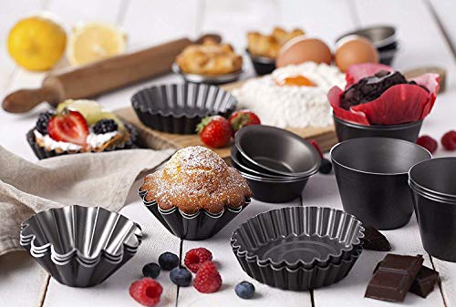 Maxi Nature Kitchenware Set mit 6 antihaftbeschichteten Formen für Schokolade, Pudding, Becher, Himbeere, Souffle, Kuchen, Darioles, Auflaufförmchen, Brownies, Gläser, Popovers, Größe 8,1 cm von Maxi Nature Kitchenware