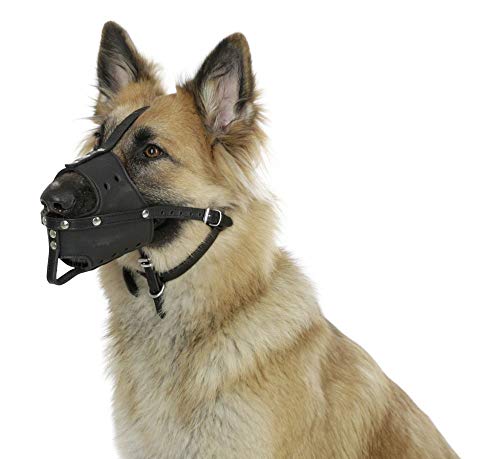 Maxi-Pet 80838 Leder Maulkorb, schwarz, U 30 cm, Korbtiefe 8.5cm, L von Kerbl Pet