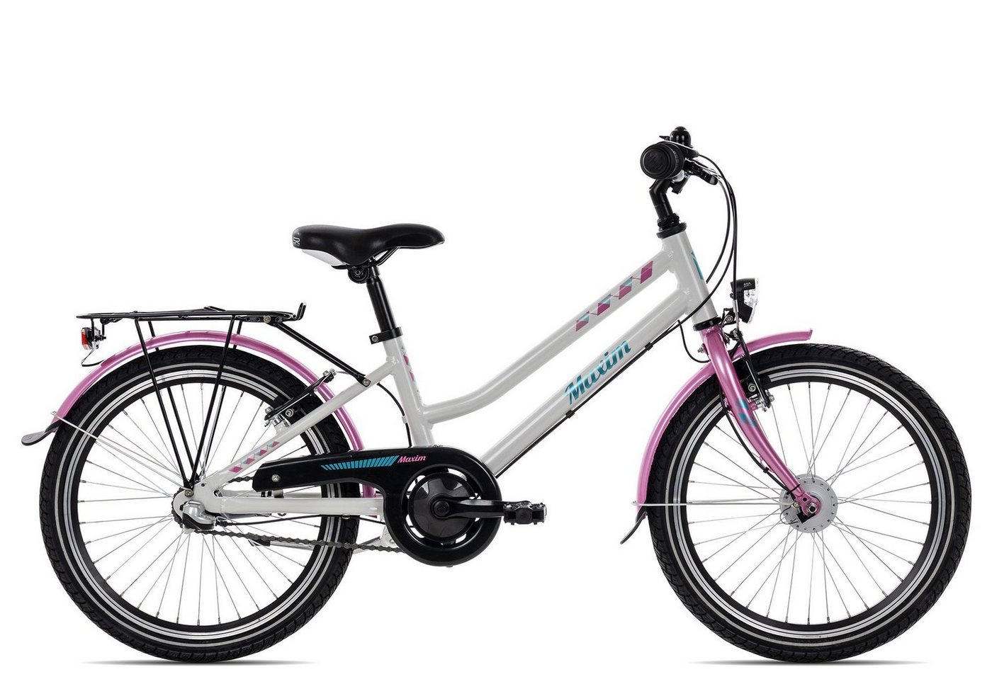 Maxim Kinderfahrrad Liria 20 3 Trapez, 3 Gang Shimano Nexus 3 SG-3C41 Rücktritt Schaltwerk, Nabenschaltung Rücktritt, Kinderfahrrad 20 Zoll weiß von Maxim