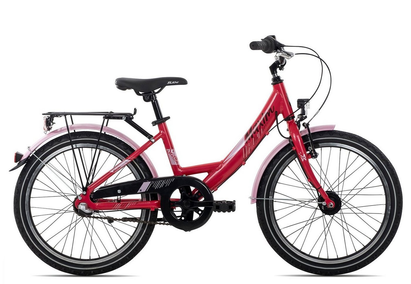 Maxim Kinderfahrrad Sevilla Alu 3 20 Wave, 3 Gang Shimano Nexus 3 Rücktritt Schaltwerk, Kinderrad 20 Zoll Junge Mädchen rot/orange von Maxim