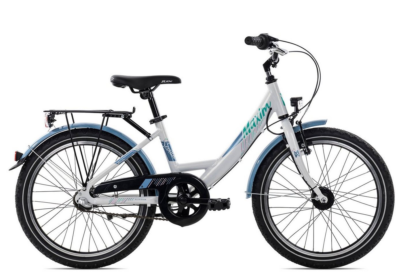 Maxim Kinderfahrrad Sevilla Alu 3 20 Wave, 3 Gang Shimano Nexus 3 Rücktritt Schaltwerk, Kinderrad 20 Zoll Junge Mädchen weiß von Maxim