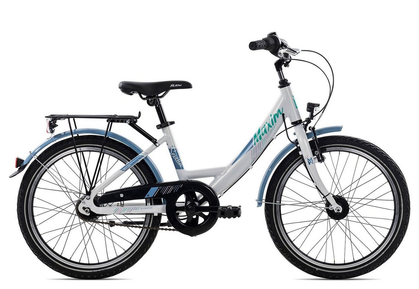 Maxim Kinderfahrrad Sevilla Alu 7 20 Wave, 7 Gang Shimano Nexus 7 Rücktritt Schaltwerk, Nabenschaltung Rücktritt, Kinderfahrrad 20 Zoll weiß von Maxim