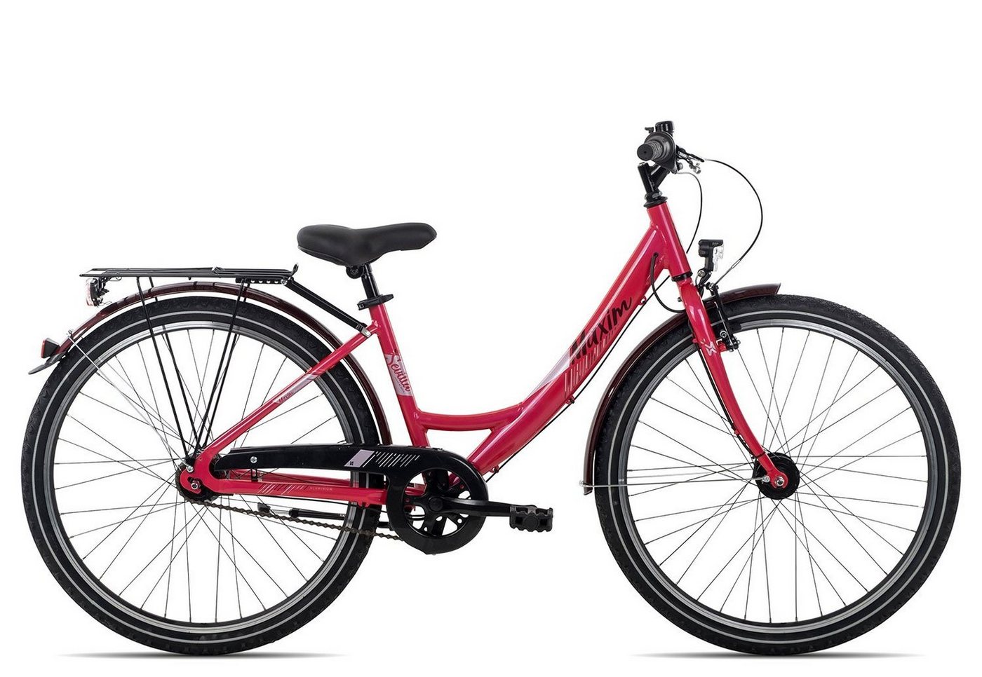 Maxim Kinderfahrrad Sevilla Alu 7 26 Wave, 7 Gang Shimano Nexus 7 Rücktritt Schaltwerk, Jugendfahrrad ab 26 Zoll rot/orange von Maxim