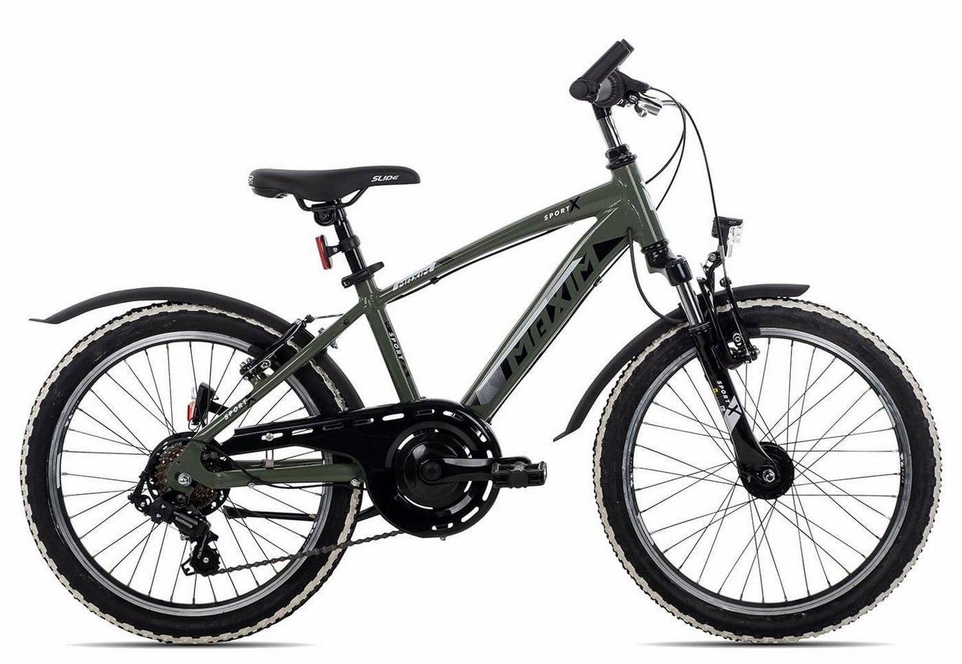 Maxim Kinderfahrrad Sporty 7 20, 7 Gang Shimano RD-FT35 Schaltwerk, Kettenschaltung, Kinderrad 20 Zoll Junge Mädchen grün von Maxim