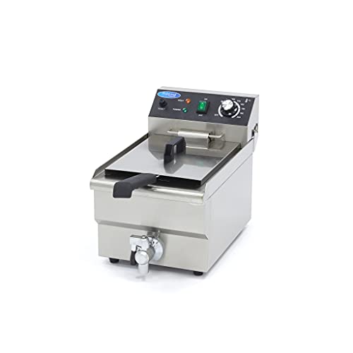 Fritteuse 10 L – 1 Korb – mit Wasserhahn. Fritteuse – 900 Gramm Pommes frites – Profi – Edelstahl – Fritteuse 10 Liter von Maxima