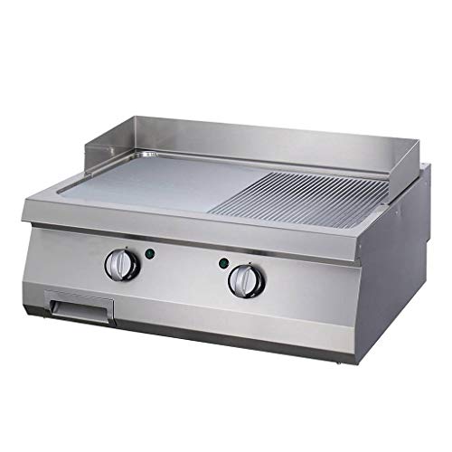 Maxima Gastro Heavy Duty Grillplatte - Halb Gerillt - Doppeleinheit - 70 cm Tief - Elektrisch von Maxima
