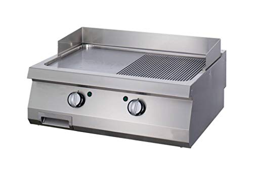 Maxima Gastro Heavy Duty Grillplatte - Halb Gerillte Chrom - Doppeleinheit - 70 cm Tief - Gas von Maxima