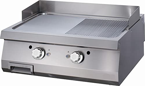 Maxima Gastro Heavy Duty Grillplatte - Halb Gerillt - Doppeleinheit - 70 cm Tief - Gas von Maxima
