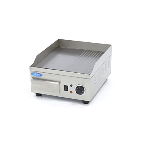 Maxima Gastro Grillplatte - Halb Gerillt - 36 cm - inkl. Tropfschale von Maxima