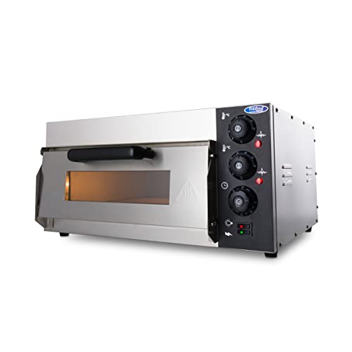 Pizzaofen für 1 Pizza Ø 40 cm – kompakt – geeignet für Pizza, Brot, Kuchen – leicht zu bewegen – Pizzaofen bis 350 °C von Maxima