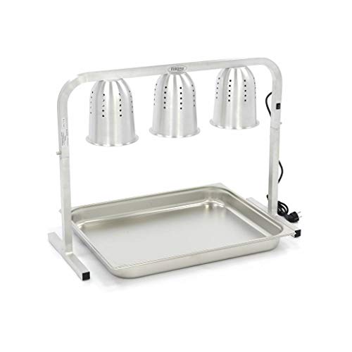Maxima Gastro Wärmelampe - 3 Lampen - inkl. Lampen und 1 x 1/2 GN -Behälter von Maxima