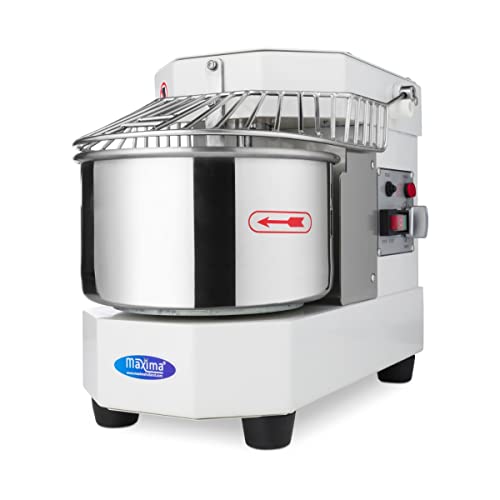 Maxima Spiralkneter 8 l 4,5 kg Teig weiß – Teigkneter – professionell – Spiralkneter mit Sicherheitskäfig – 8 Liter – 4,5 kg von Maxima