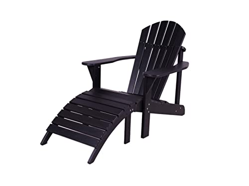 MaximaVida Adirondack Gartenstuhl + Fußstütze Toronto, geölt - aus exklusivem Mahagoni Hartholz (Black) von MaximaVida