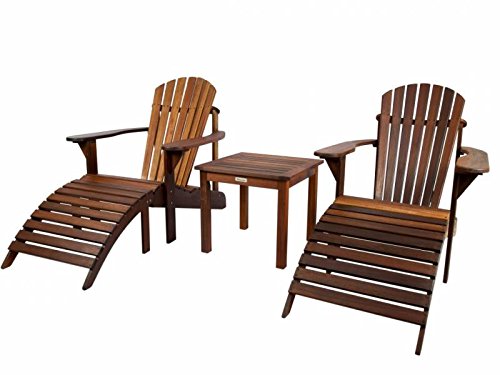 MaximaVida Adirondack Set Montreal schwarz aus Kunststoff - wartungsarm (Holz) von MaximaVida