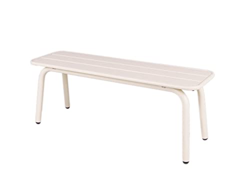 MaximaVida Gartenbank Max aus Metall 120 cm Elfenbein- ohne Rückenlehne von MaximaVida