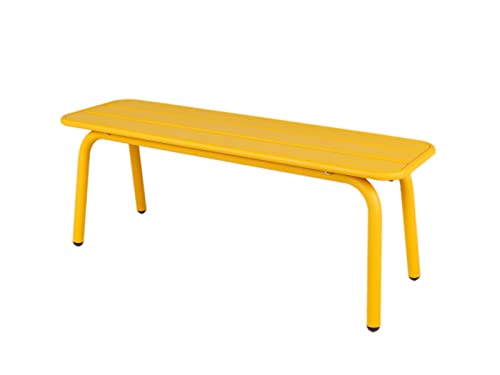 MaximaVida Gartenbank Max aus Metall 120 cm ockergelb - ohne Rückenlehne von MaximaVida