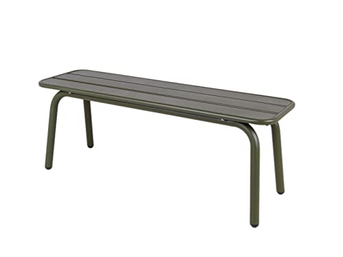 MaximaVida Gartenbank Max aus Metall 120 cm olivgrün - ohne Rückenlehne von MaximaVida