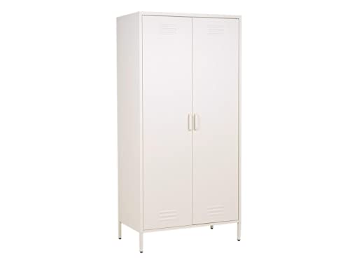 MaximaVida Metallspind Finn 90 x 50 x 185 cm – 4 Regale (eilfenbeinweiß) von MaximaVida