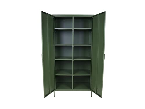 MaximaVida Metallspind Finn 90 x 50 x 185 cm olivgrün – 8 Regale von MaximaVida