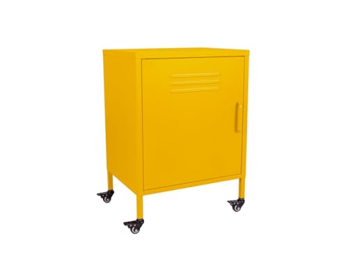 MaximaVida Metallspind Finn mit Rollen 52 x 40 x 67 cm ockergelb von MaximaVida