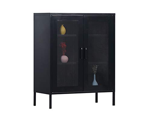 MaximaVida Metallspind Vitrine Finn schwarz 80 x 40 x 102 cm - 2 Regale von MaximaVida