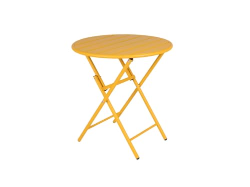 MaximaVida klappbarer runder Metall-Gartentisch Max 70 cm ockergelb (ockergelb) von MaximaVida