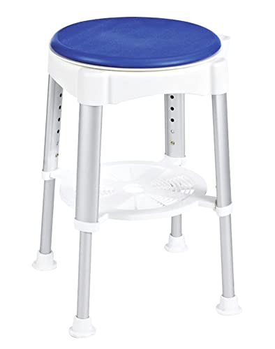 Maximex Dusch-Stuhl - Durchdacht, komfortabel und auf höchste Sicherheit ausgelegt, Polyurethan, 35 x 41.5-59.0 x 35 cm, Blau von Maximex