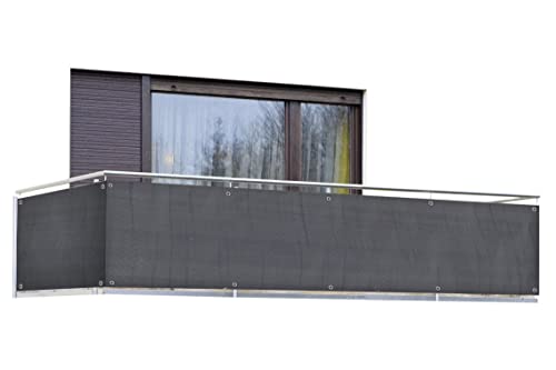 Maximex Balkon-Sichtschutz ANTHRAZIT UNI - Witterungsbeständiger Sichtschutz für den Balkon, Polyethylen, 85 x 500 cm, Anthrazit von Maximex