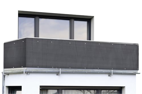 Maximex Balkon-Sichtschutz ANTHRAZIT Uni, Glasfaserverstärkte Balkonsichtschutzfolie, UV- und witterungsbeständig, Zuschneidbar, 5 m x 85 cm von Maximex