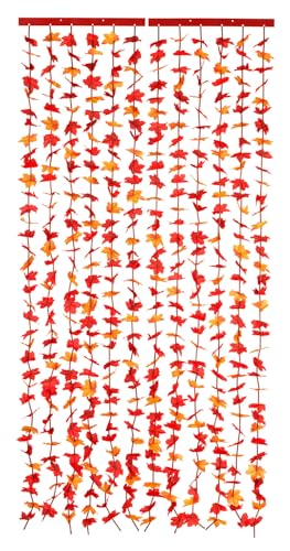 Maximex Blättervorhang Indian Summer, Türvorhang ohne Bohren, Insektenschutz aus Polyester, 90 x 190 cm, Orange von Maximex