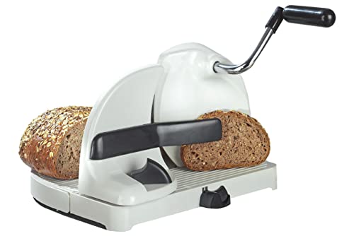 Maximex Brotschneidemaschine, Scheibendicke stufenlos wählbar, Gerade Schnittfläche, Standsicher, Edelstahlmesser, 31 x 20 x 29 cm von Maximex