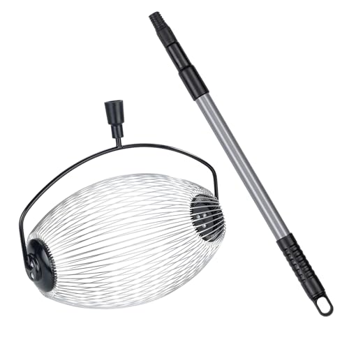 Maximex Gartengerät Mod. Rollsammler Teleskopstiel Obstsammler mit Edelstahl Speichen für Garten in Schwarz Silber Grau Metall 34 x 83-148 x 18.5 cm von Maximex