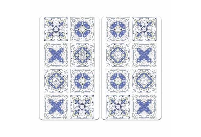 Maximex Herd-Abdeckplatte 2er Set Glasabdeckplatten Kochplattenabdeckung Herdabdeckplatten, Glas, 30 x 52 cm Fliesen Motiv für Glaskeramik-Kochfelder von Maximex