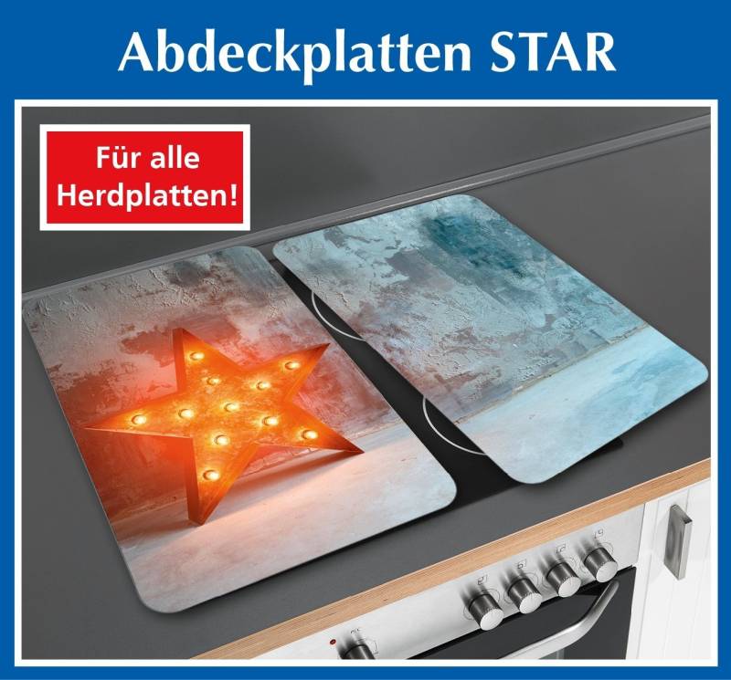 Maximex Herd-Abdeckplatte Abdeckplatte Universal 2er Star, Glas, (2 tlg) von Maximex