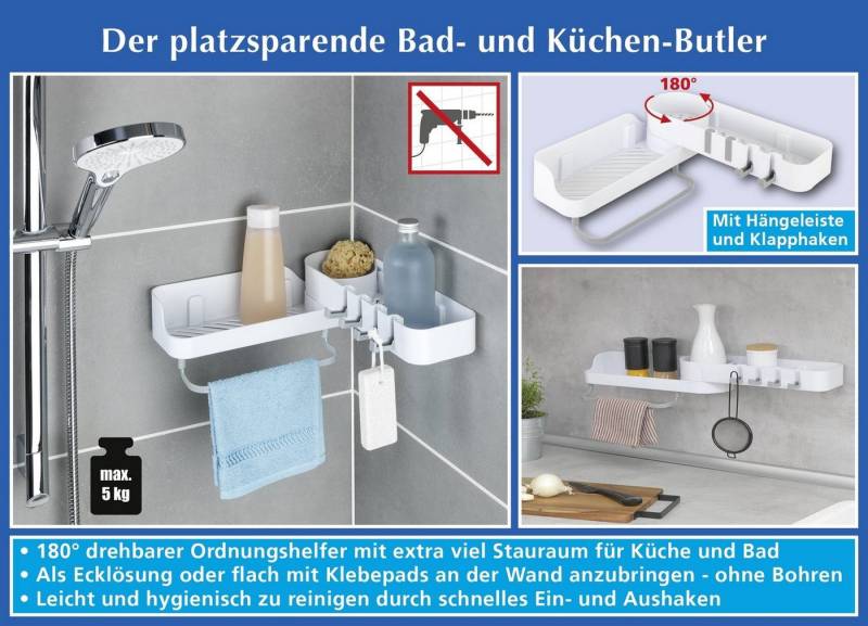 Maximex Küchenregal Eck-Caddy Universal Ca.: B: 33 cm x H: 14 cm x T: 33,5 cm von Maximex
