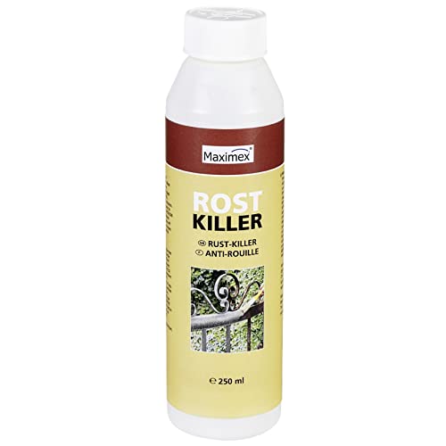 Maximex Rostkiller 250 ml, zuverlässiger Rostschutz der Rost in eine stabile, anorganische Schutzschicht umsetzt, Grundierung für weitere Lackanstriche, Auftrag mit Pinsel & Sprühpistole von Maximex