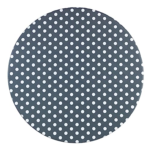 Maximex Spann-Tischdecke grau, Punkte, Schützt vor Schmutz & Flecken, Verrutscht Nicht, Wetterbeständig, Für runde Tische mit Ø70-86 cm von WENKO