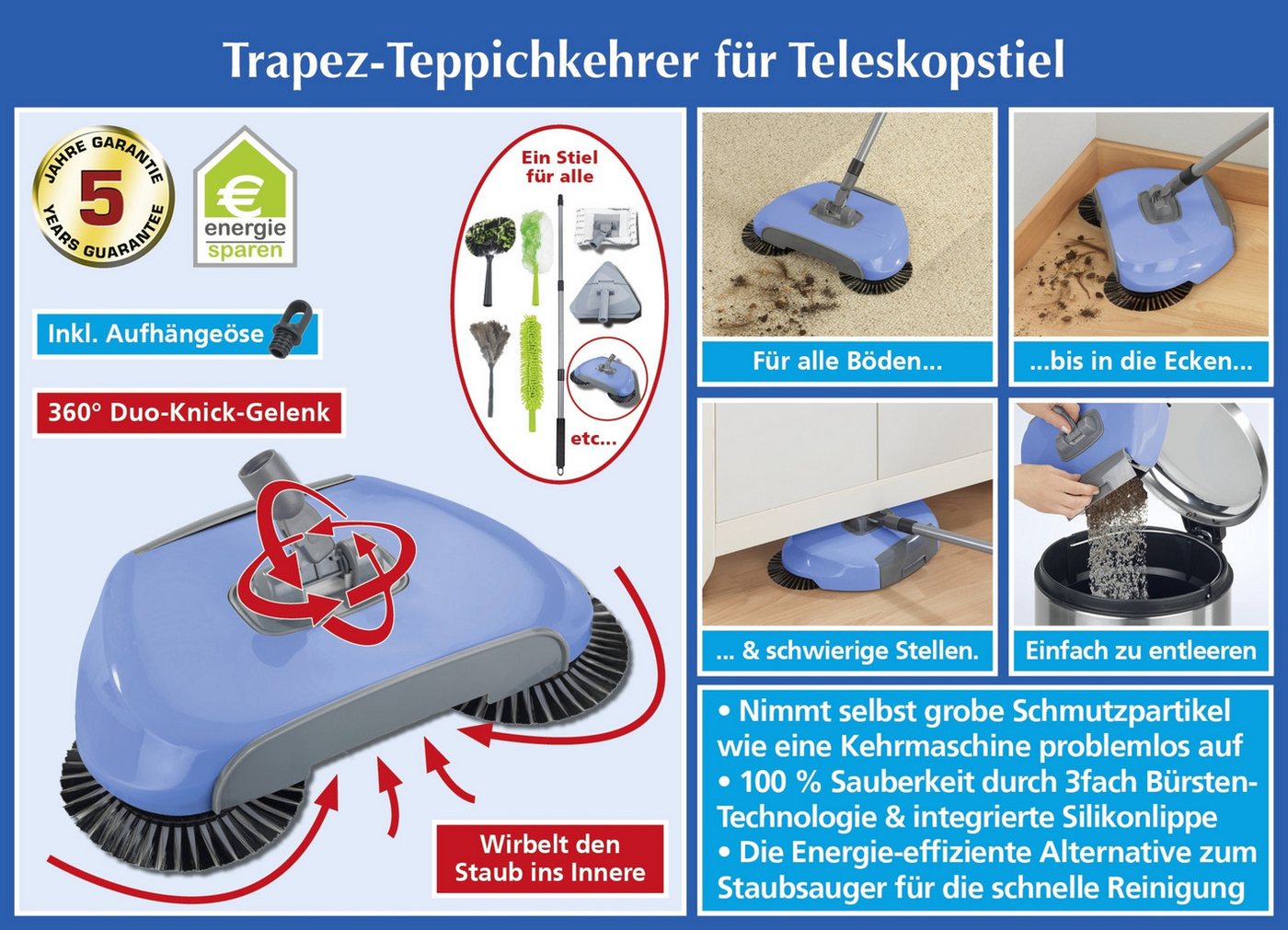 Maximex Teppichkehrer Trapez Teppichkehrer für Teleskopstiel Maximex Teppichkehrer Trapez Teppichkehrer für Teleskopstiel von Maximex